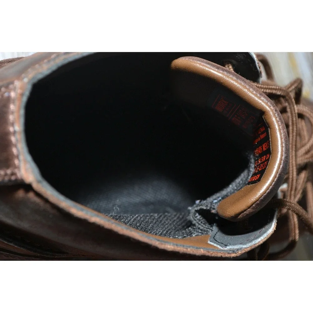 Red Wing Zinc Boots Mens 9.5 Brown Worx Chukka Leather Safety‎ Toe Ankle Work